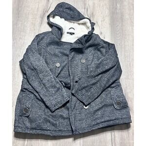 Paper Tee Women's Sherpa Lined Hooded Jacket Charcoal Gray Size 1X
